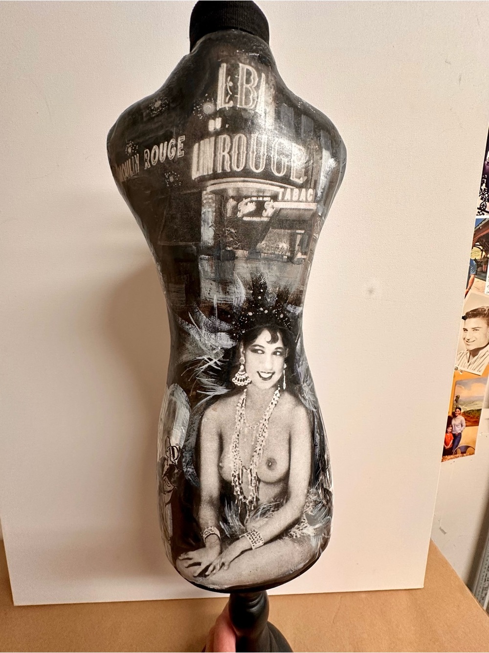 Decorative Dress Form Mannequin in Black, White and Gray